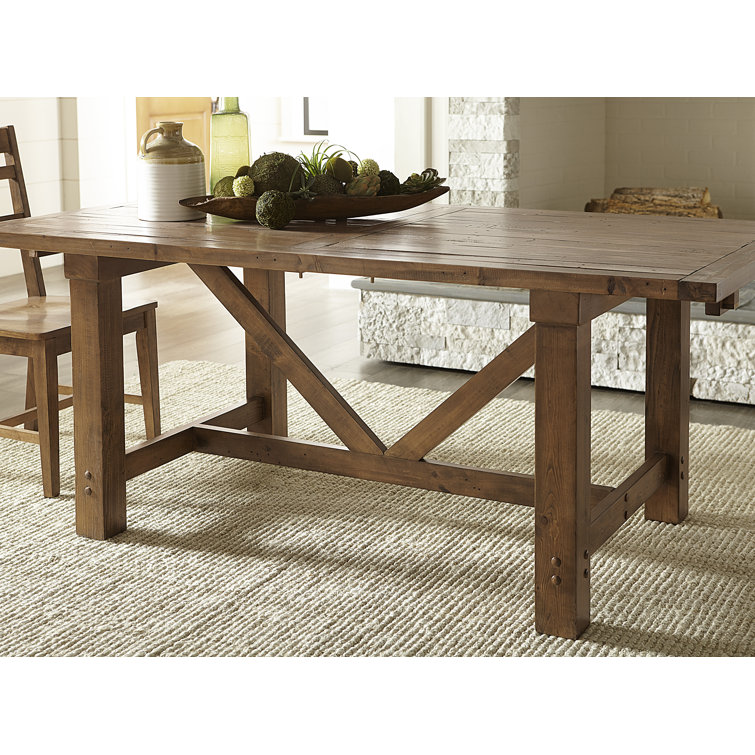 Foundstone™ Koda Extendable Pine Solid Wood Trestle Dining Table